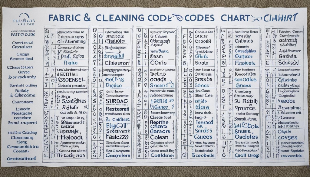 Fabric Cleaning Codes Chart